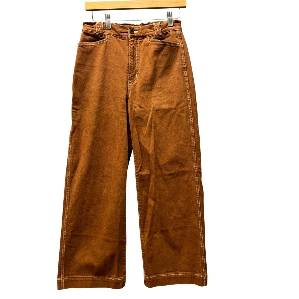 Madewell Pants Womens 26 (26x27 ACTUAL) Emmett Wide-Leg Brown Boho Coastal